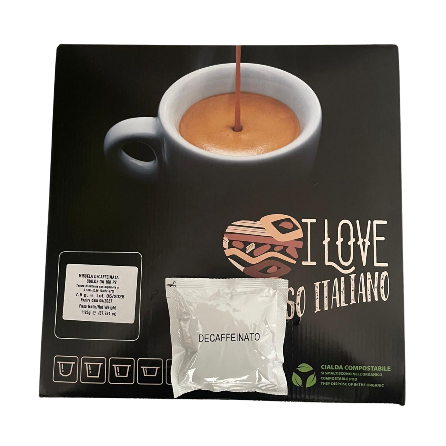 Di Costa Caffè | Cialde di Carta ESE 44 mm | DECAFFEINATO – 150 Cialde