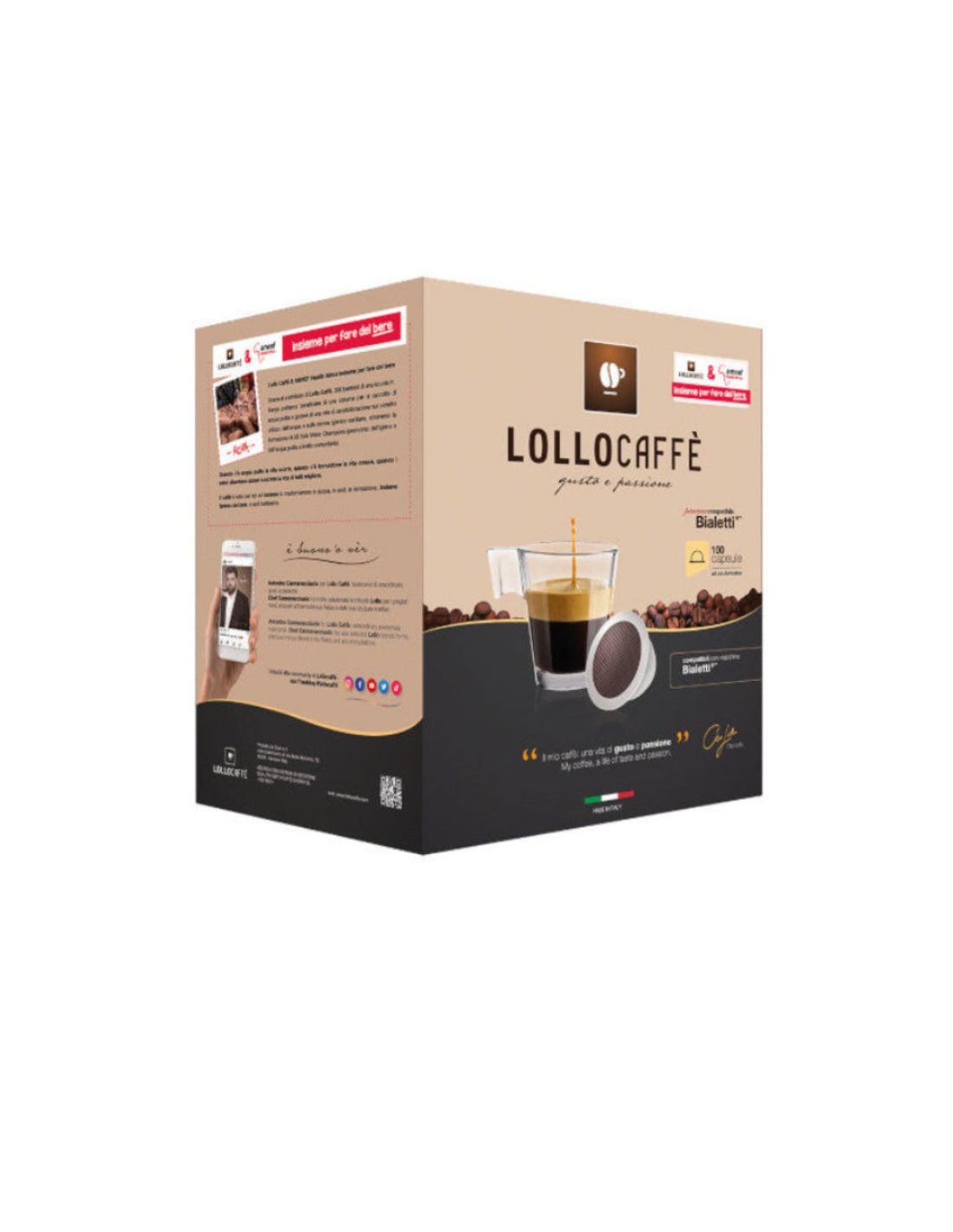 Lollo Capsule Compatibili Bialetti® – Miscela Nera – 100 pz