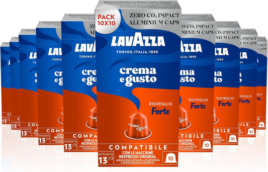 LAVAZZA | Compatibili Nespresso®* | Gusto Forte -100 Capsule in Alluminio