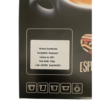 Di Costa Caffè | Compatibili Nespresso®* | DECAFFEINATO – 50 Capsule.