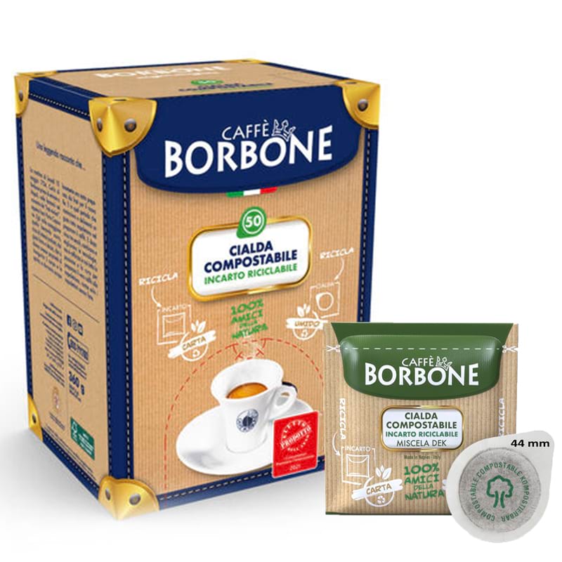 BORBONE | Cialde di carta ESE 44 mm | DECAFFEINATO – 50 Cialde