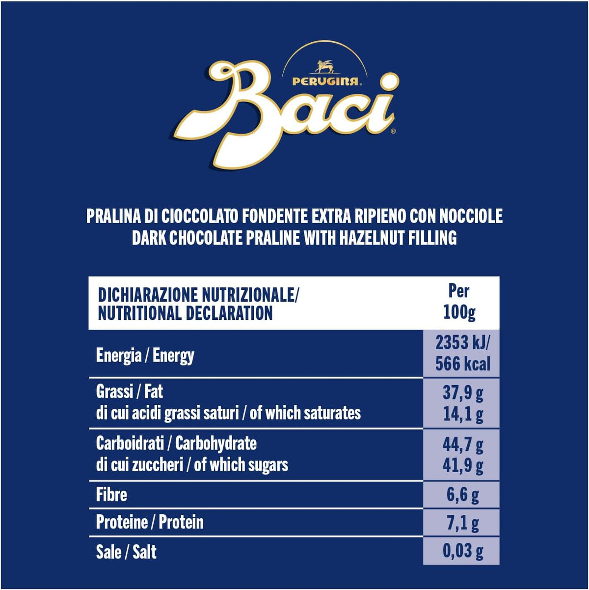 BACI PERUGINA Classico Cioccolatini Fondenti 200g - Scatola 16