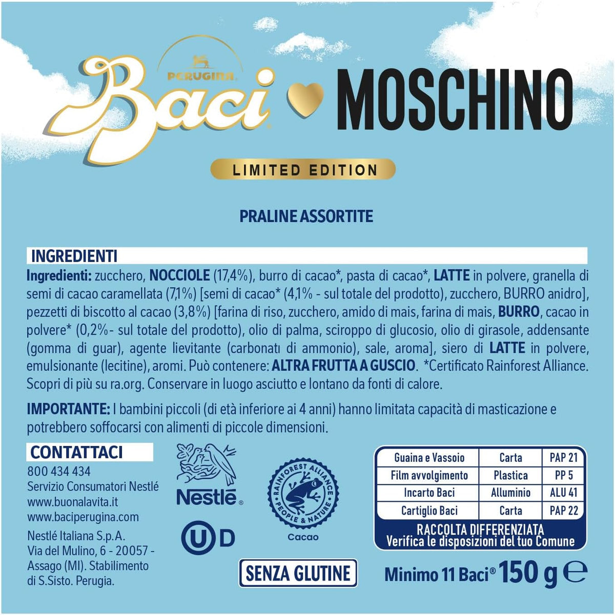 BACI PERUGINA - Moschino Cioccolatini Assortiti Scatola Regalo