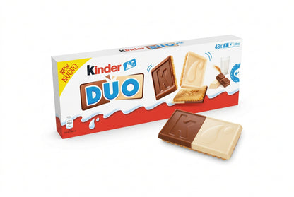 Kinder Duo - Biscotti Ricoperti di Cioccolato al Latte e Cioccolato Bianco - 48 pz