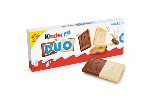 Kinder Duo - Biscotti Ricoperti di Cioccolato al Latte e Cioccolato Bianco - 48 pz