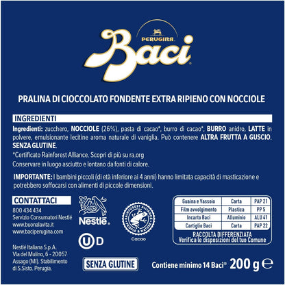 BACI PERUGINA Classico Cioccolatini Fondenti 200g - Scatola 16
