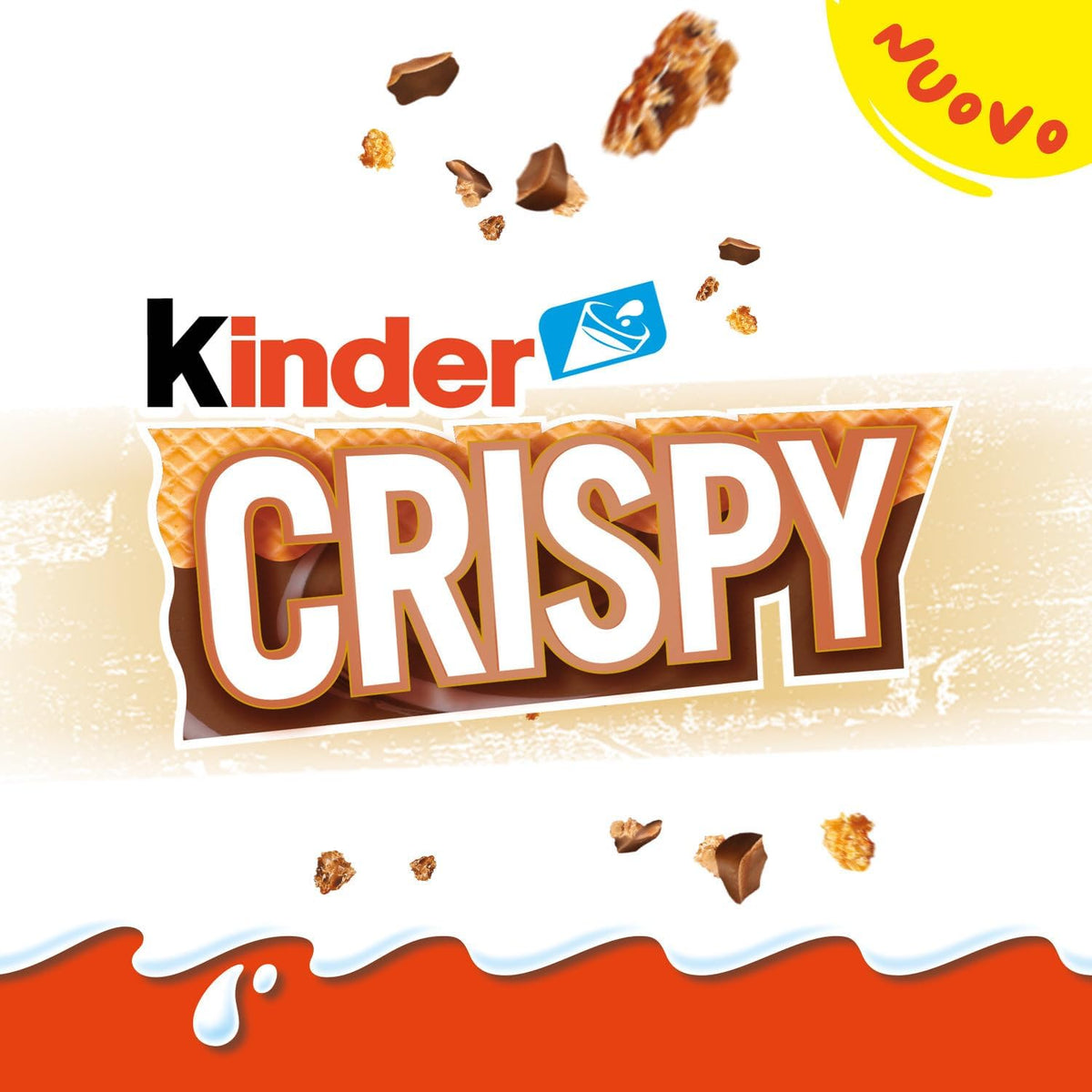 Kinder Crispy -  Wafer Croccanti di Cioccolato al Latte con Granella di Biscotto e Doppio Ripieno al Latte - 25 pz
