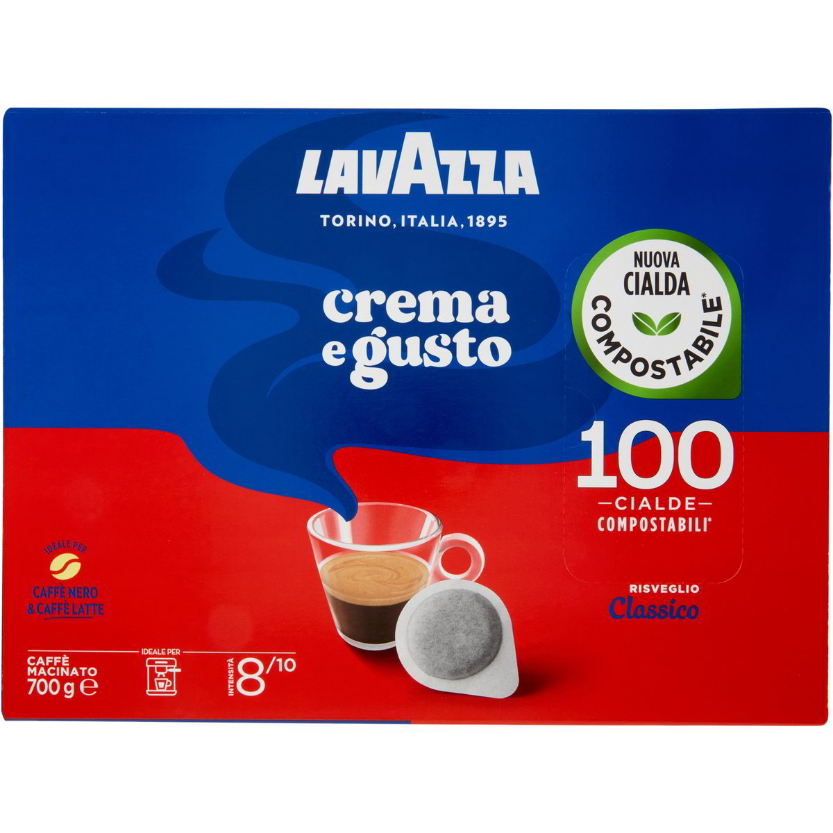 LAVAZZA | Cialde di Carta ESE 44 mm | Crema e Gusto Risveglio – 100 Cialde