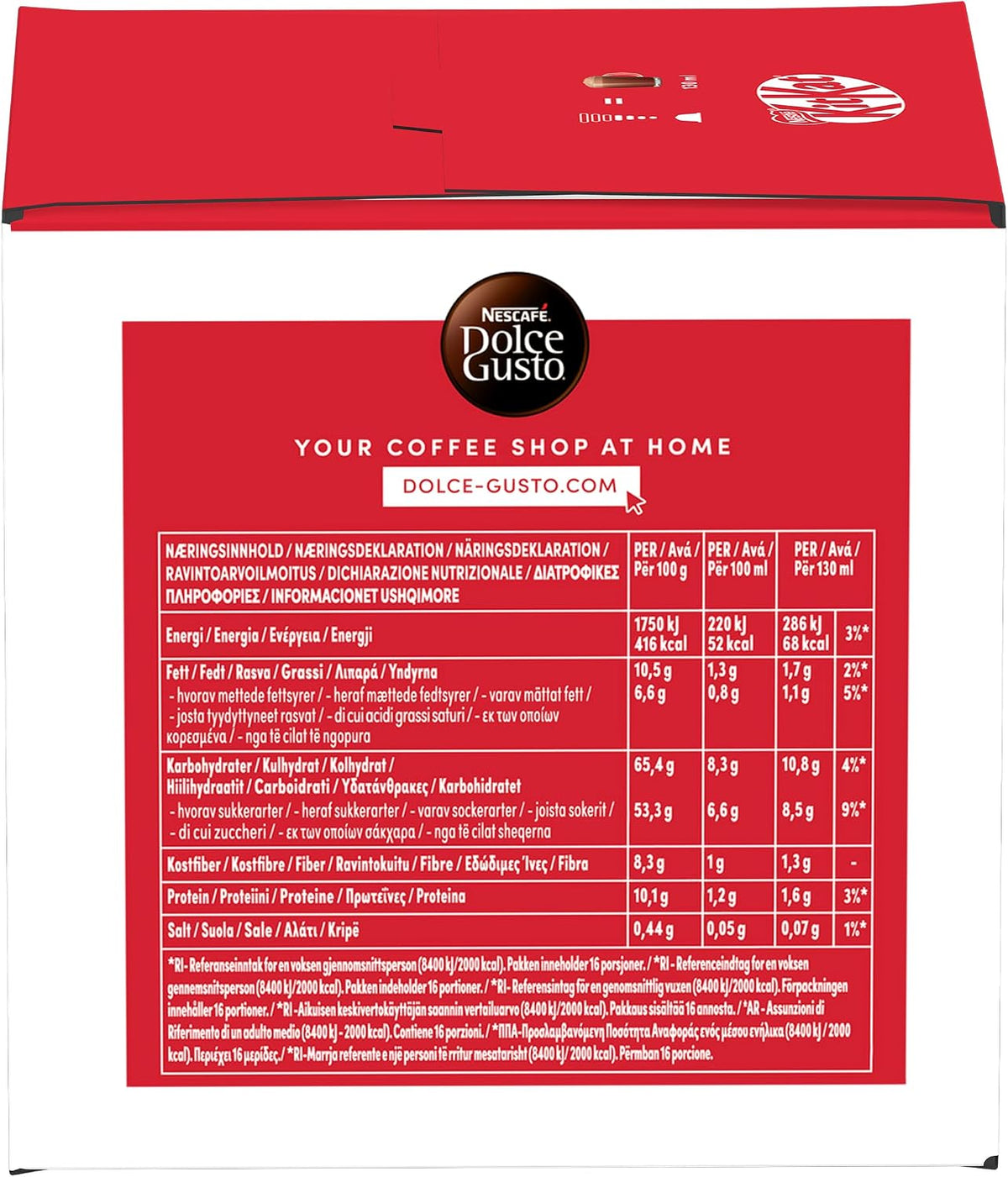 Nestlé® Capsules Compatibles Dolce Gusto® – KitKat – 16 pz
