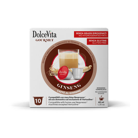 Cápsulas compatibles con Dolce Vita Nespresso® – Ginseng dulce – 10 unidades