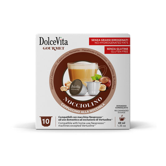 Dolce Vita Cápsulas Compatibles Nespresso® – Nocciolino – 10 uds