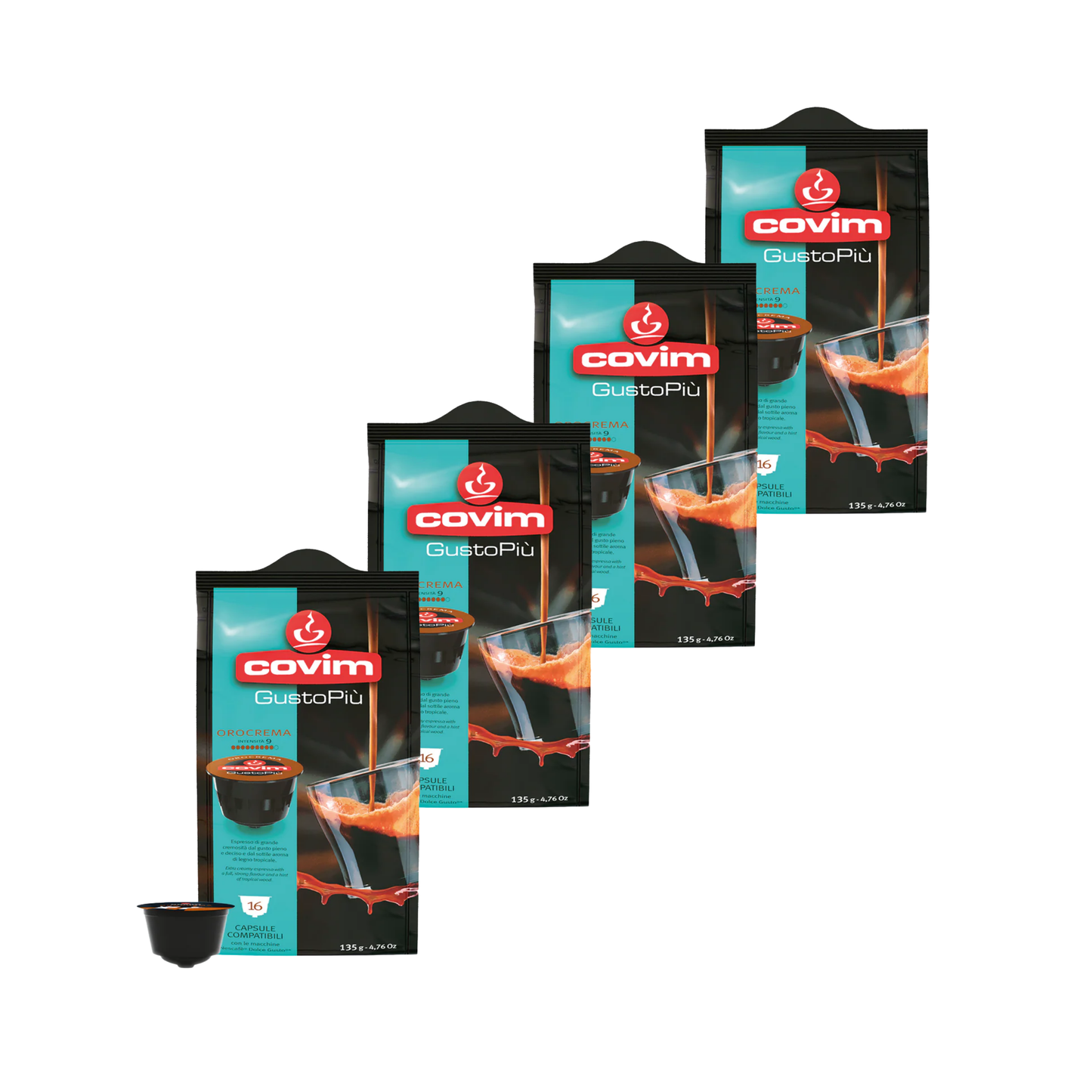 COVIM Capsule Compatibili Dolce Gusto® – Miscela Orocrema – 16 pz
