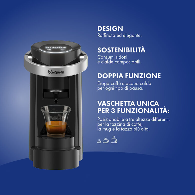 BORBONE Bluemoon Macchina del caffè a cialde Nera