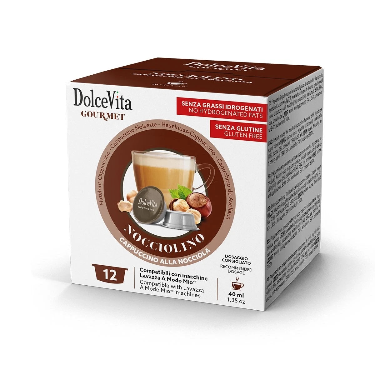 Dolce Vita Capsule Compatibili A Modo Mio® - Nocciolino - 12 pz